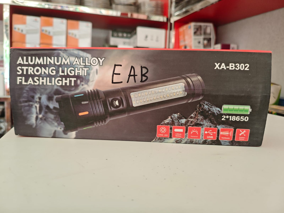 XA-B302 Aluminum Alloy Strong Light Flashlight – Powerful LED Torch