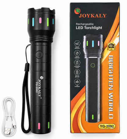Joykali YG-2091 Rechargeable LED Torch Light – Super Bright Flashlight